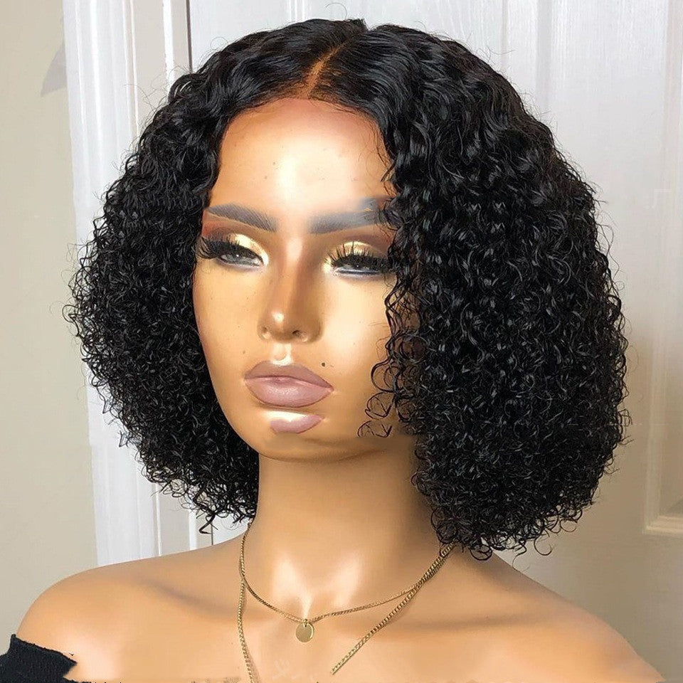 Ladies Front Lace Synthetic Short Curly Wig