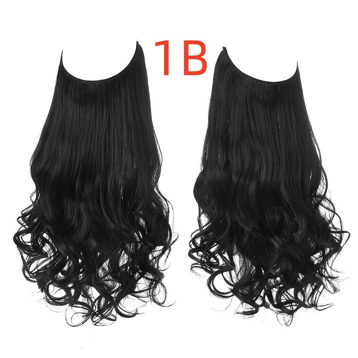 Wig Female Fish Line Type Long Curly Hair Chemical Fiber Extension Piece Matte High Temperature Silk Fish Silk Thread Wig Piece