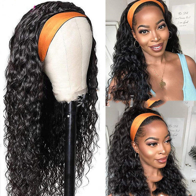 Band Wig New Product Headscarf Wig Female African Small Roll Headscarf Wig Headgear Fluffy Explosive Head