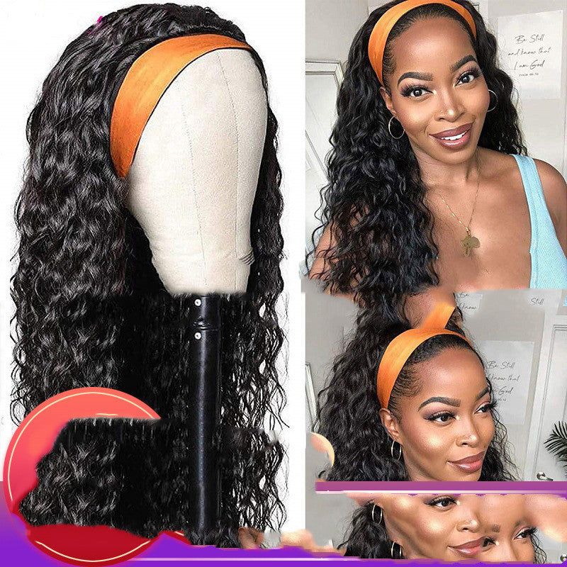 Band Wig New Product Headscarf Wig Female African Small Roll Headscarf Wig Headgear Fluffy Explosive Head