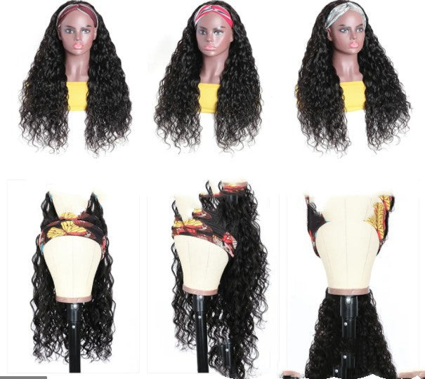 Band Wig New Product Headscarf Wig Female African Small Roll Headscarf Wig Headgear Fluffy Explosive Head