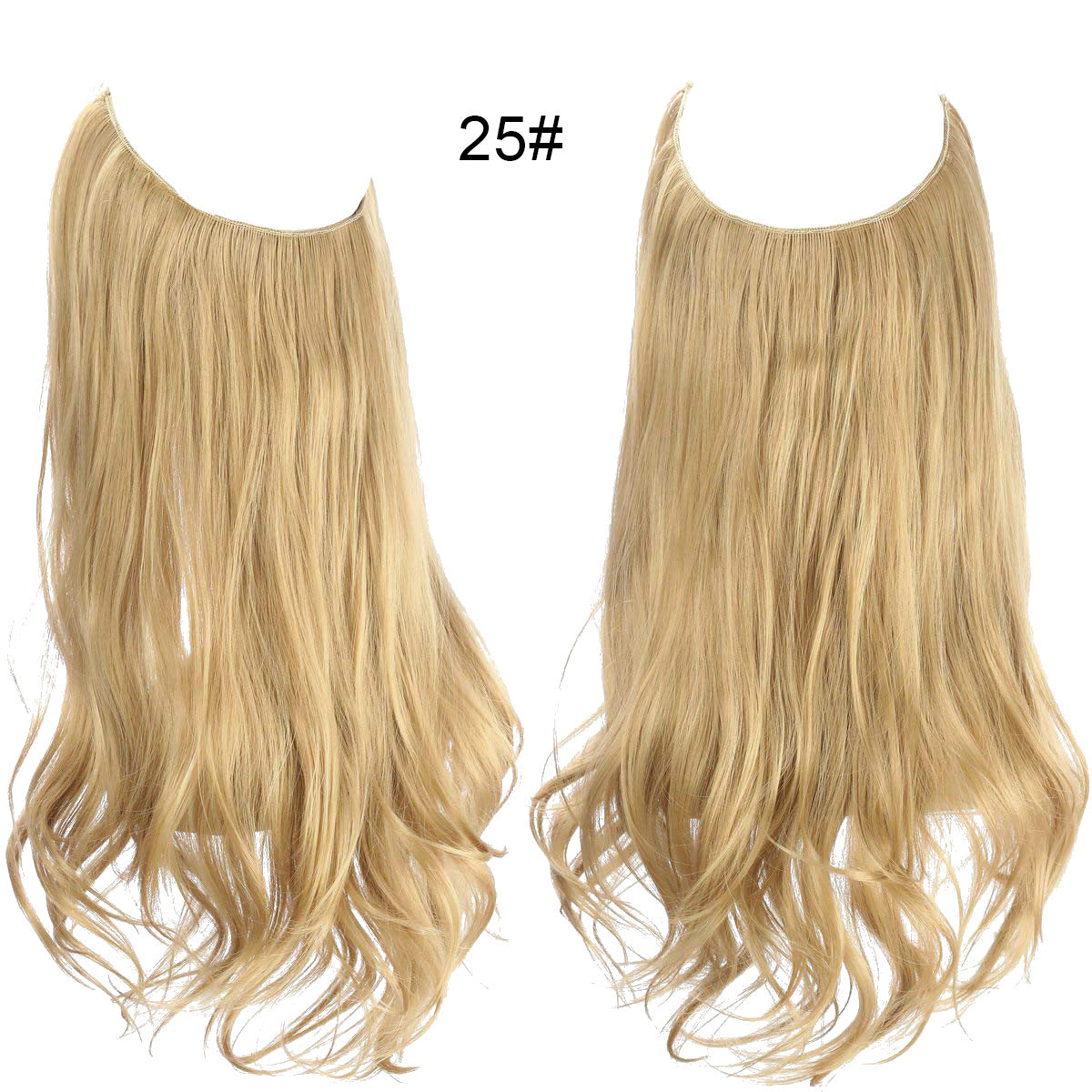 Wig Female Fish Line Type Long Curly Hair Chemical Fiber Extension Piece Matte High Temperature Silk Fish Silk Thread Wig Piece