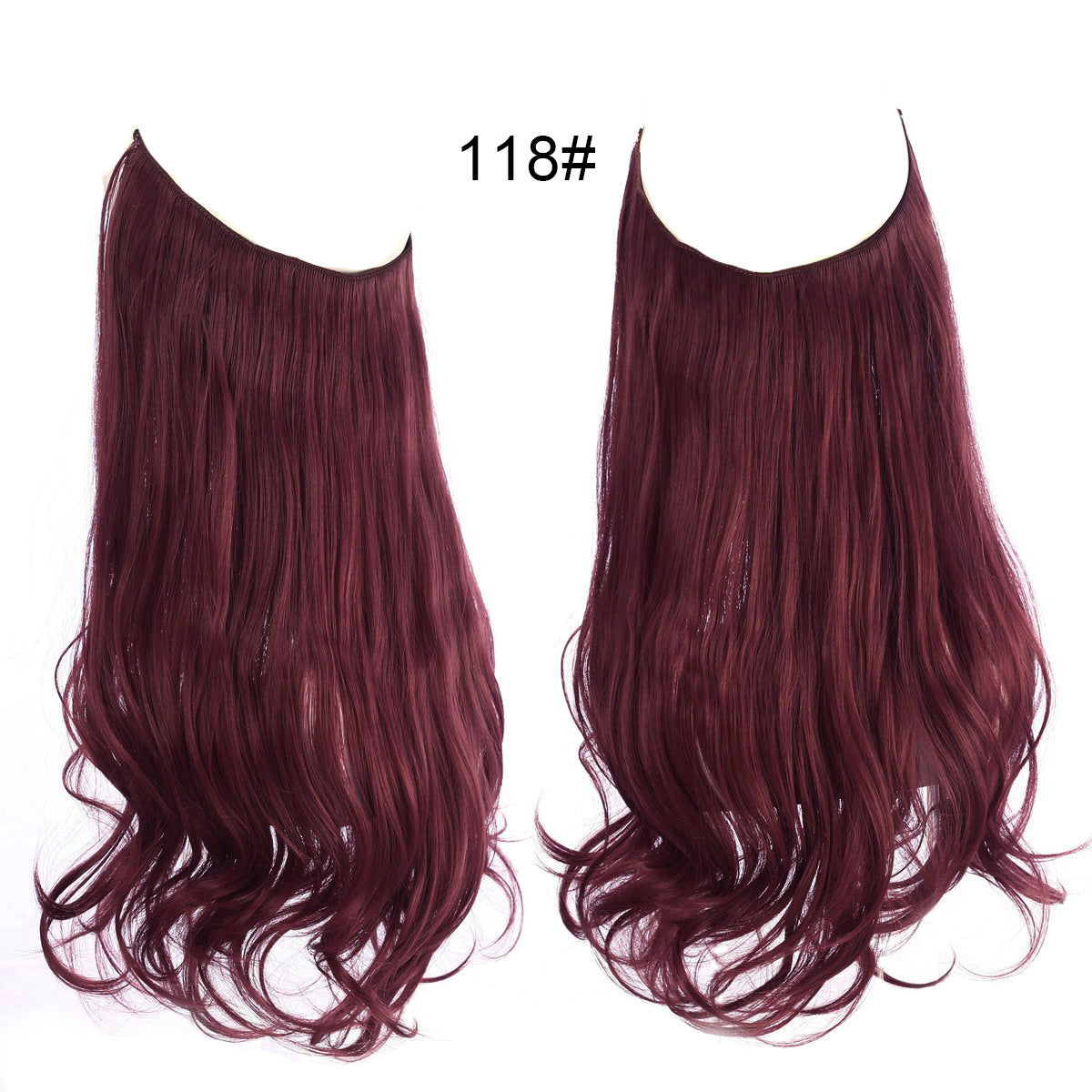 Wig Female Fish Line Type Long Curly Hair Chemical Fiber Extension Piece Matte High Temperature Silk Fish Silk Thread Wig Piece