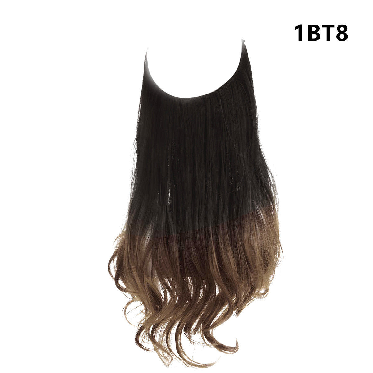 Wig Female Fish Line Type Long Curly Hair Chemical Fiber Extension Piece Matte High Temperature Silk Fish Silk Thread Wig Piece