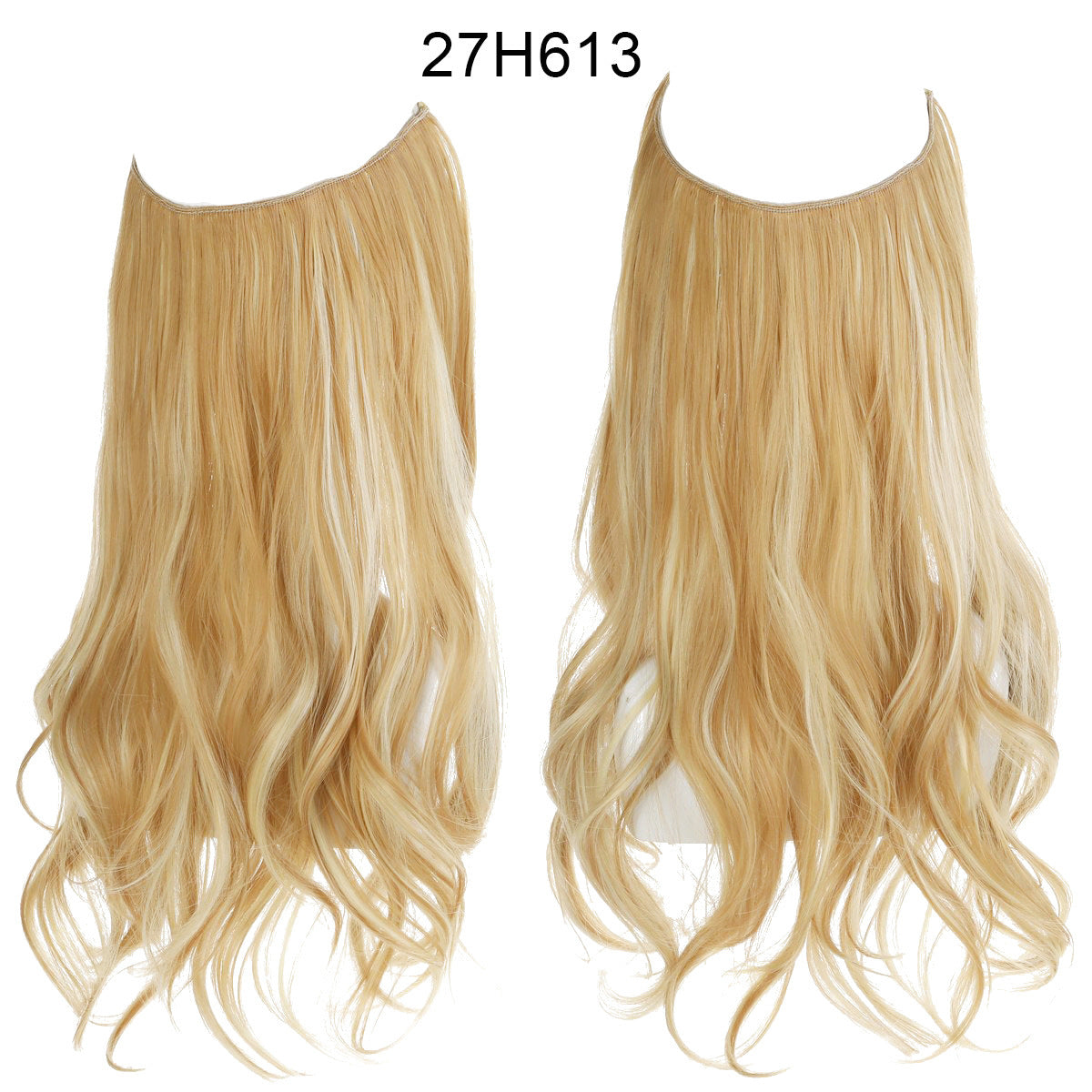 Wig Female Fish Line Type Long Curly Hair Chemical Fiber Extension Piece Matte High Temperature Silk Fish Silk Thread Wig Piece