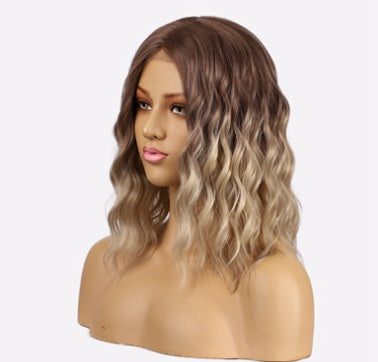 Wig Ladies Short Curly Hair Headgear Front Lace Wig Hair Cover