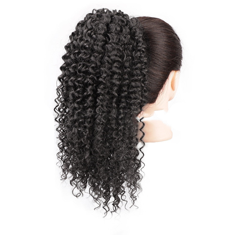 Drawstring Chemical Fiber Ponytail African Small Curly Wig