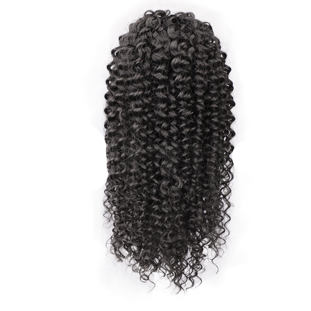 Drawstring Chemical Fiber Ponytail African Small Curly Wig