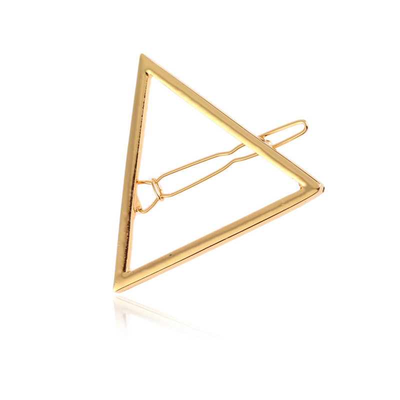 Geometric Triangle Metal Hair Clip Moon Bangs Clip