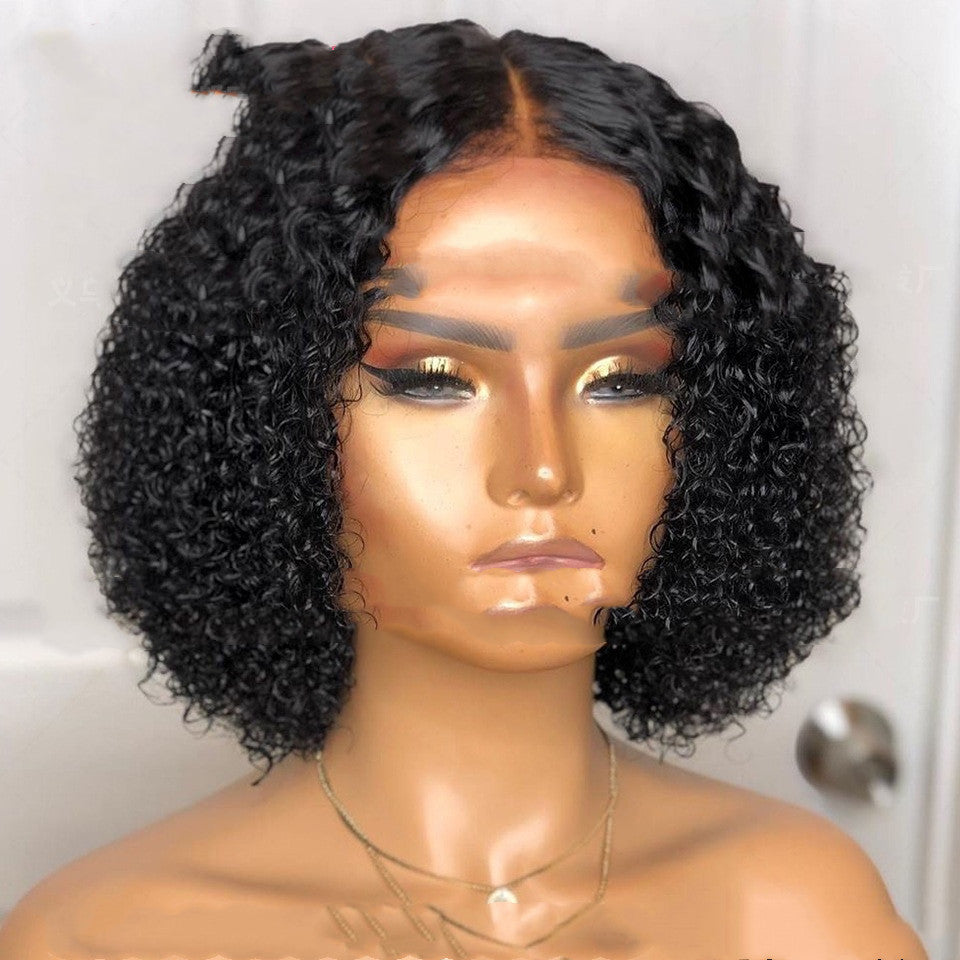 Ladies Front Lace Synthetic Short Curly Wig