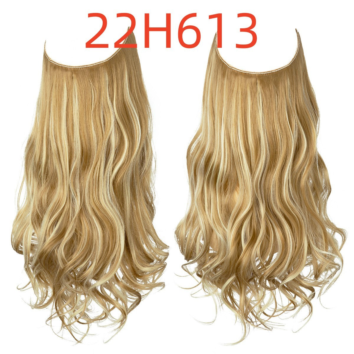 Wig Female Fish Line Type Long Curly Hair Chemical Fiber Extension Piece Matte High Temperature Silk Fish Silk Thread Wig Piece