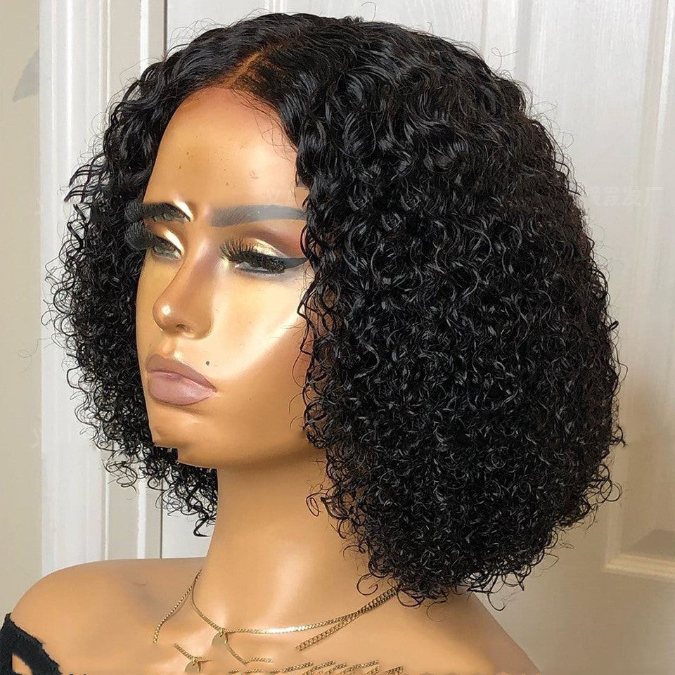 Ladies Front Lace Synthetic Short Curly Wig