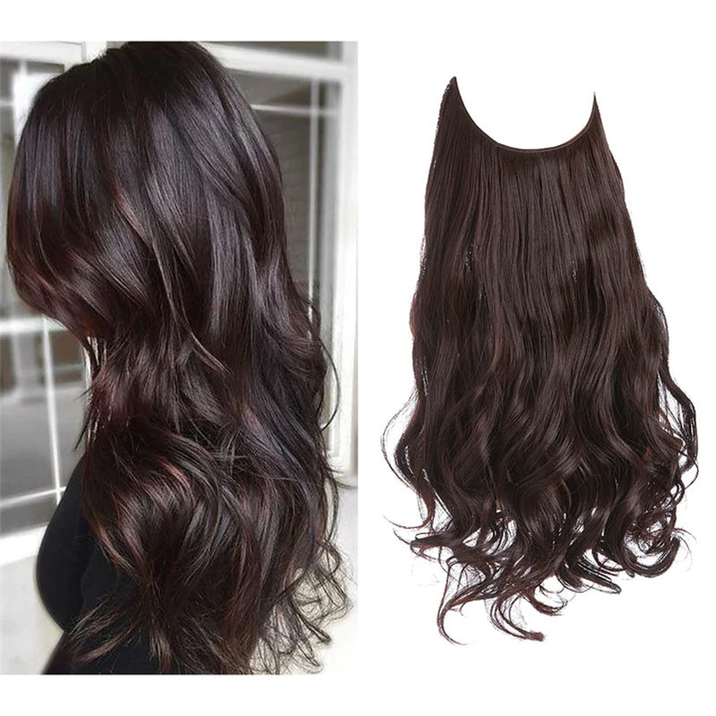 Wig Female Extension Chemical Fiber Long Curly Hair Matte High-temperature Fiber Fishing Thread Wig Set