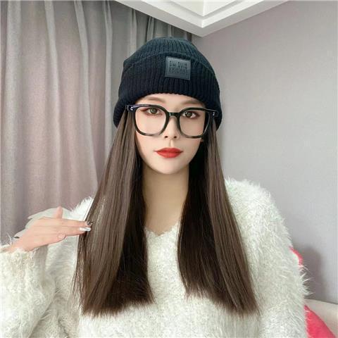 Wool Hat Wig Autumn And Winter