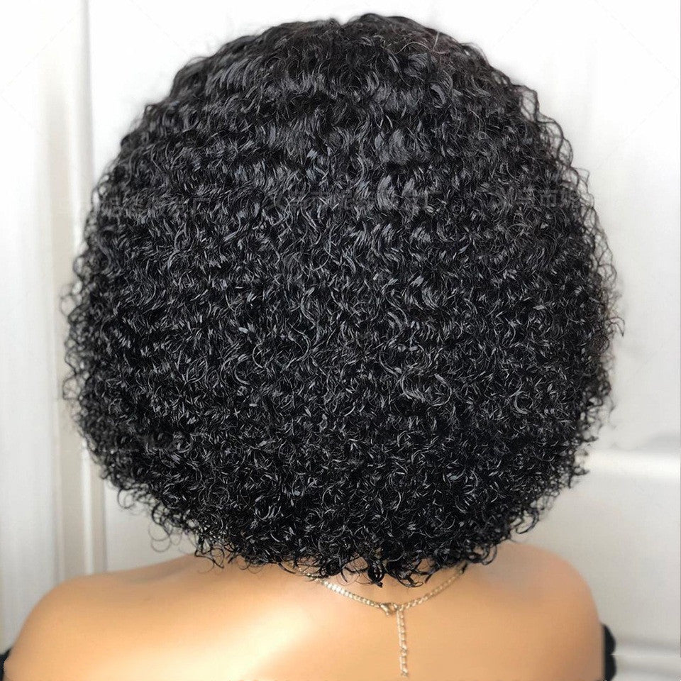 Ladies Front Lace Synthetic Short Curly Wig