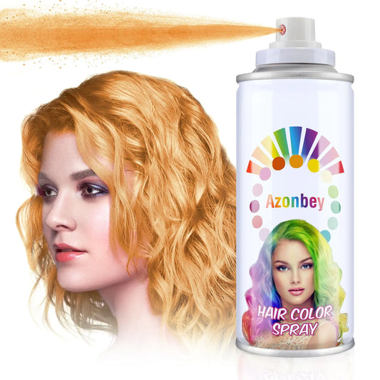 Temporary Hair Color Spray,Temporary Hair Color Wax,Azonbey Kids Hair Wax Dye Pomades Disposable Natural Hair Strong Style Gel Cream Hair Dye-On 1-Day Washable Hair Spray (Orange) Orange#