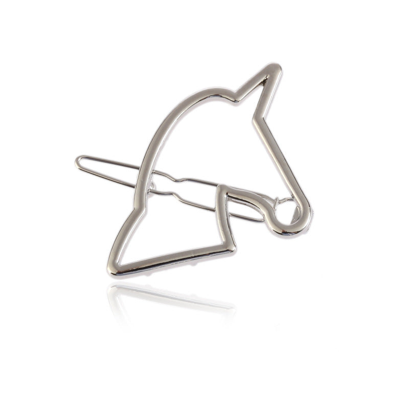 Geometric Triangle Metal Hair Clip Moon Bangs Clip