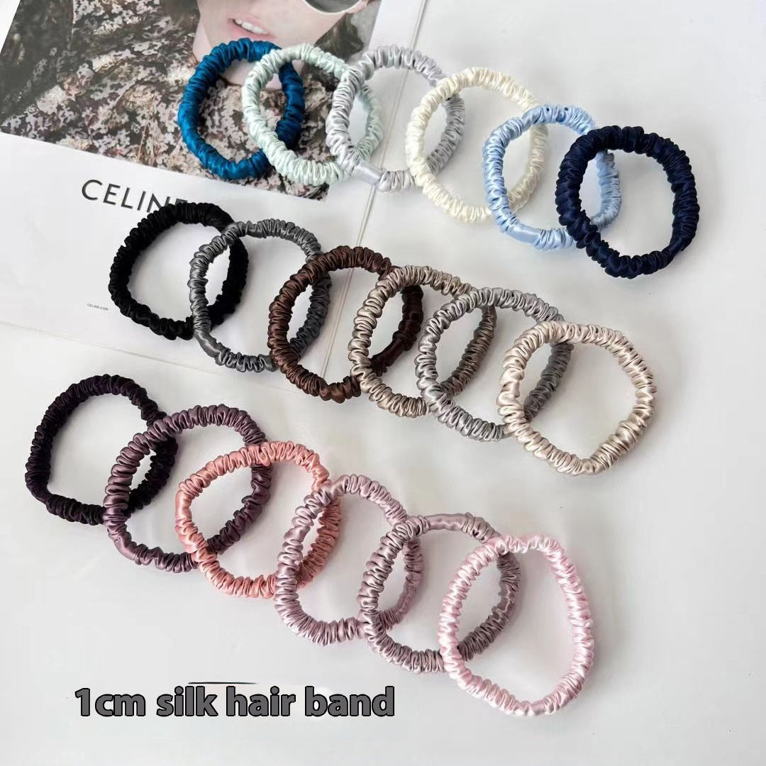 Silk Little Hair Ring Silk Satin Large Intestine Ring Does Not Hurt Traceless Hair Rope