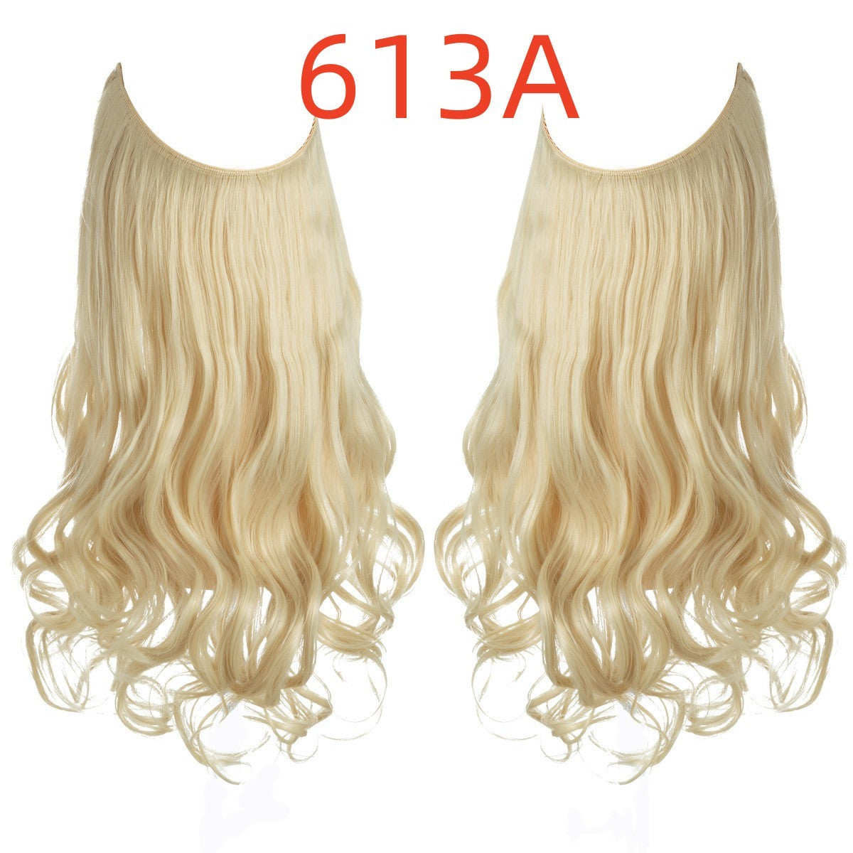 Wig Female Fish Line Type Long Curly Hair Chemical Fiber Extension Piece Matte High Temperature Silk Fish Silk Thread Wig Piece