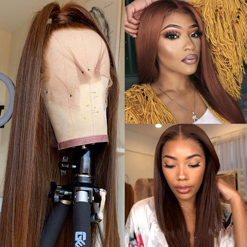 Brown Color Human Hair Wigs Human Hair Wig