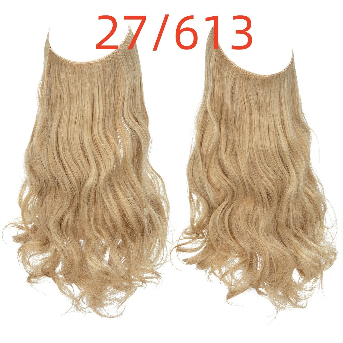 Wig Female Fish Line Type Long Curly Hair Chemical Fiber Extension Piece Matte High Temperature Silk Fish Silk Thread Wig Piece